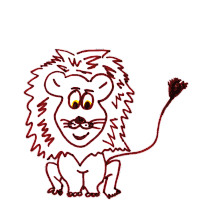Gif animé lion heureux
